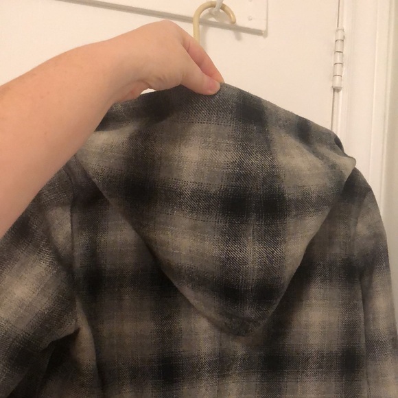 Wool plaid single breasted pea coat - Picture 6 of 8